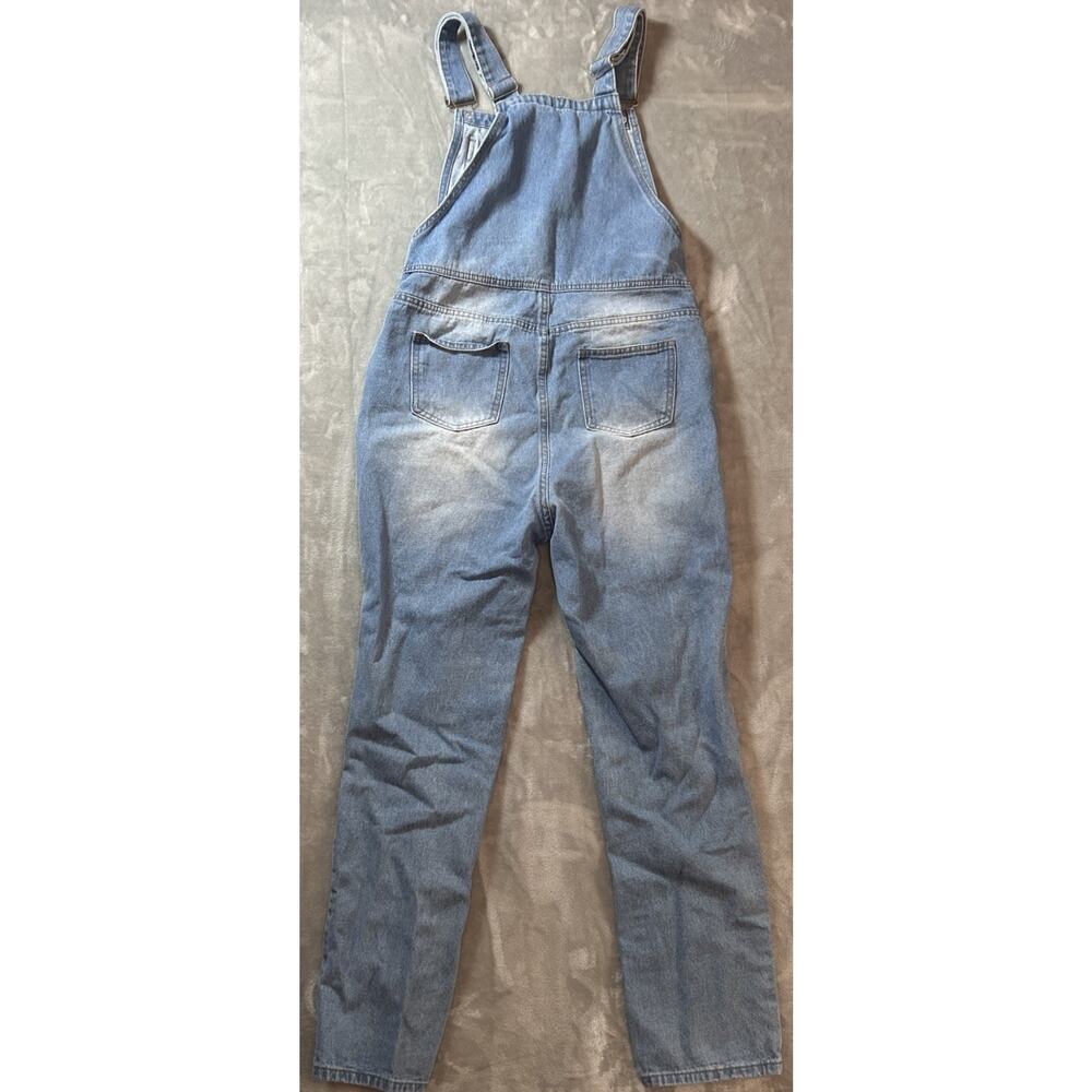 Misslook Jeans Bib Overalls Womens M Distressed Boho Grunge Casual USA - Picture 2 of 11